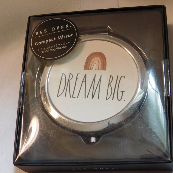 Rae Dunn Compact Magnification Mirror Dream Big - Picture 1 of 5